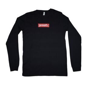 Proof. Black Long Sleeve Graphic T-Shirt – Bella + Canvas Airlume Jersey  Size M